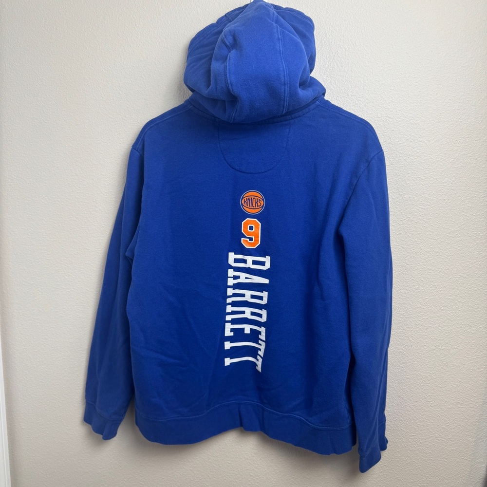 New York Knicks RJ Barrett Fanatics Blue Playmaker Hoodie Size Large